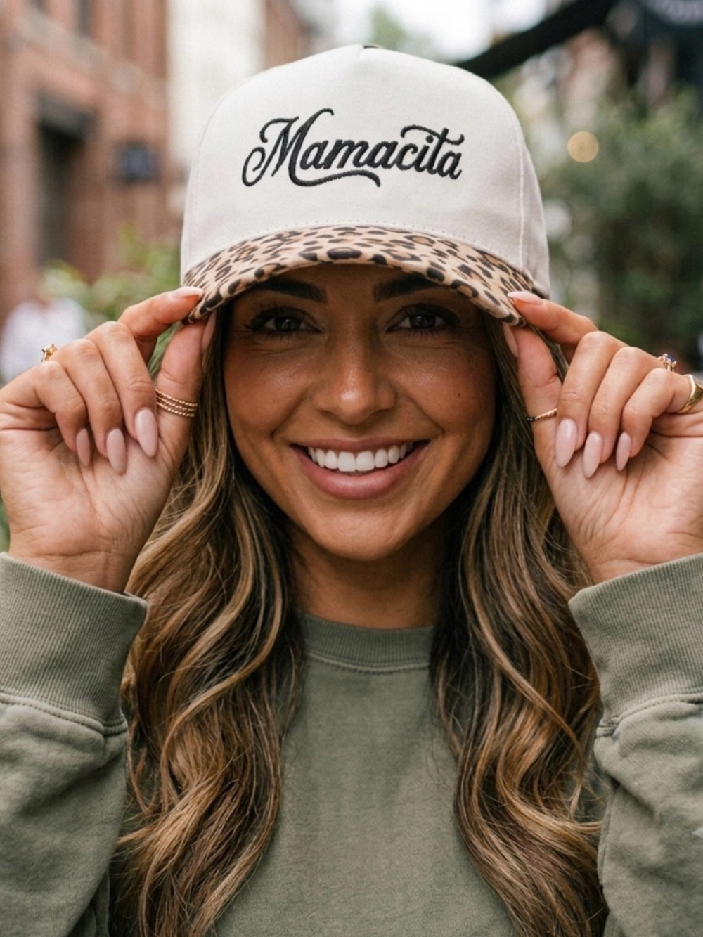 NWT Zenana Two-Tone "Mamacita" Embroidered Leopard Hat - Picture 1 of 5